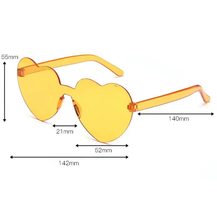 Lunettes de soleil en forme de cœur d'amour pour femmes