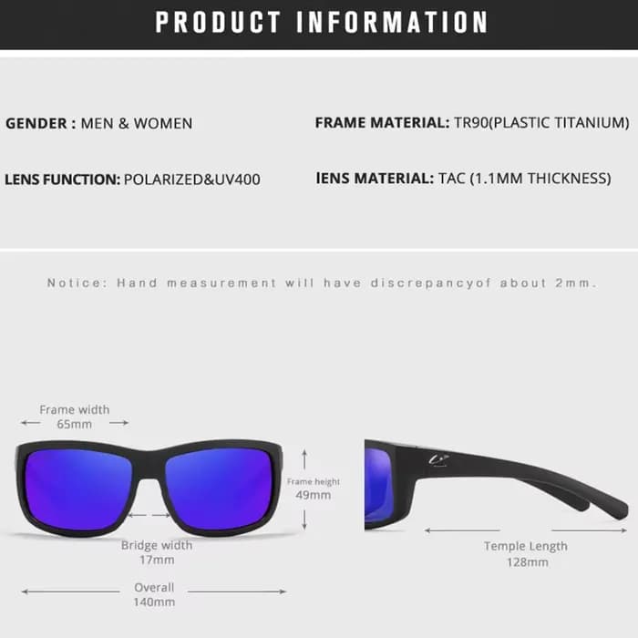 Lunettes de soleil polarisées de haute qualité de la marque KAENON pour hommes