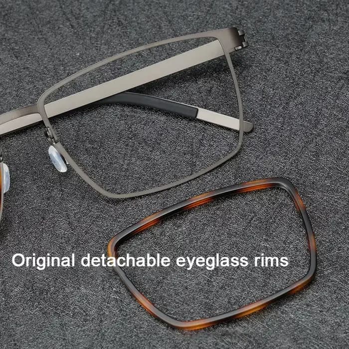 Marque de luxe Design sans vis 150 m de longueur lunettes cadre ultraléger pur titane Rectangle grandes