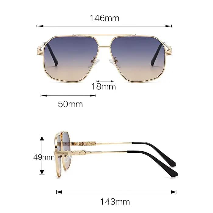 Lunettes de soleil à charnière en métal pour femmes
