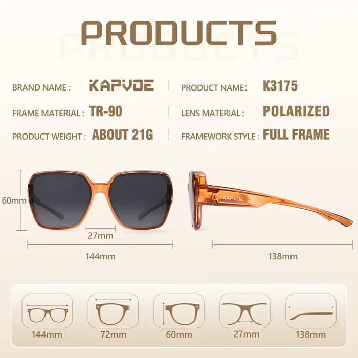 Kapvoe myope lunettes de soleil carrées polarisées hommes photochromiques cyclisme ajustement