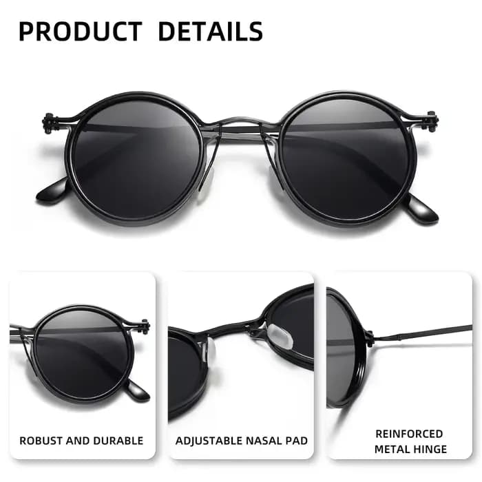 HOPEWOOD – lunettes de soleil classiques à petite monture ronde