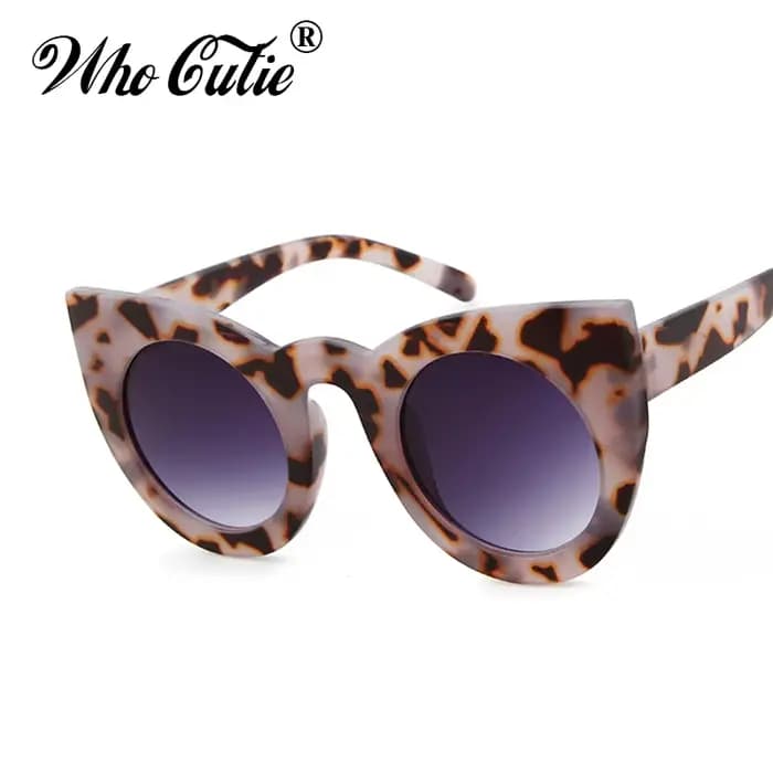WHO CUTIE 2024 lunettes de soleil rondes œil de chat femmes marque concepteur 90S Vintage blanc noir femme Cateye