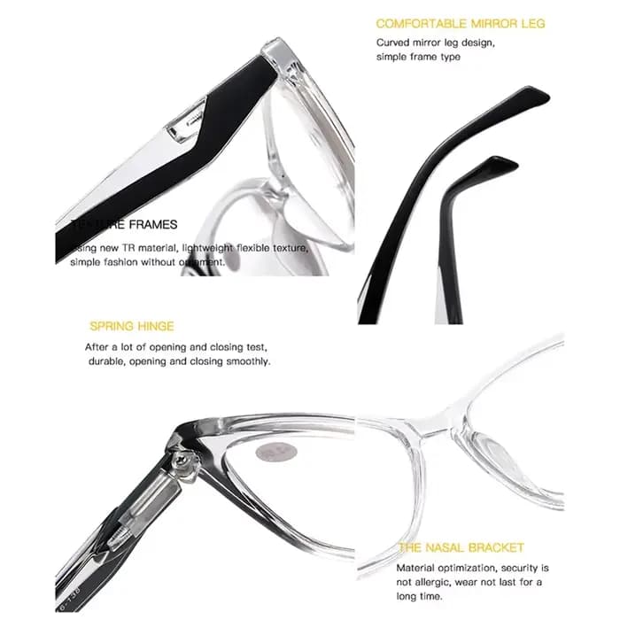 Lunettes de lecture œil de chat transparentes rétro mode hypermétropie