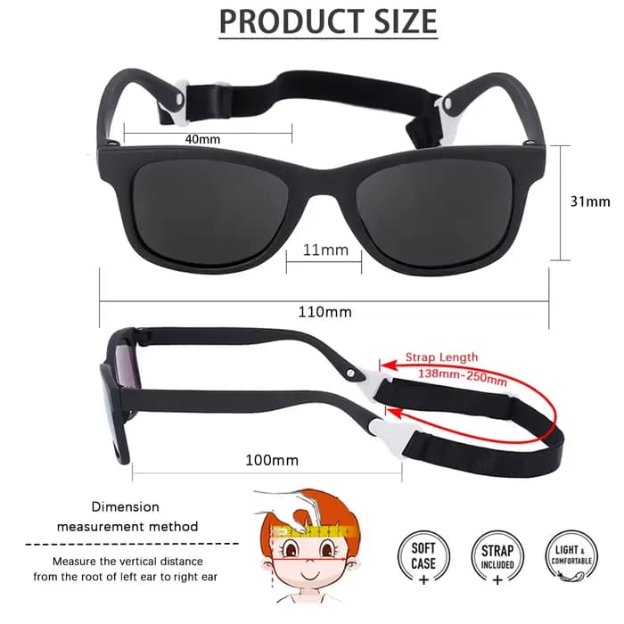 Jcorde I-Lunettes de soleil pour bébés de 0 à 24 mois
