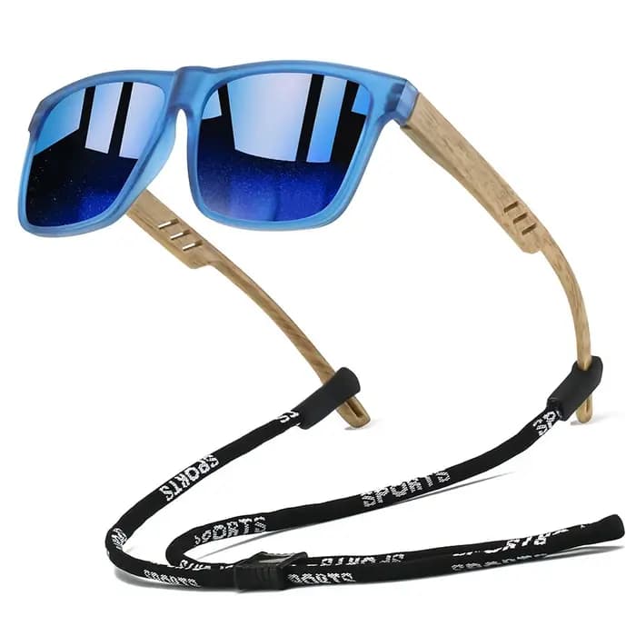 Lunettes de soleil carrées classiques avec chaîne