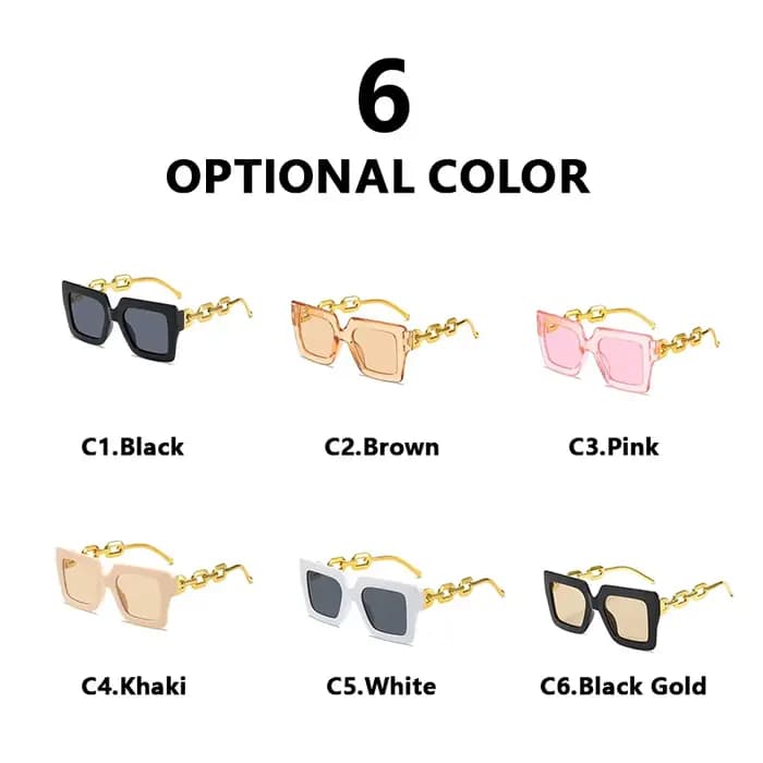 Lunettes de soleil carrées de luxe pour femmes