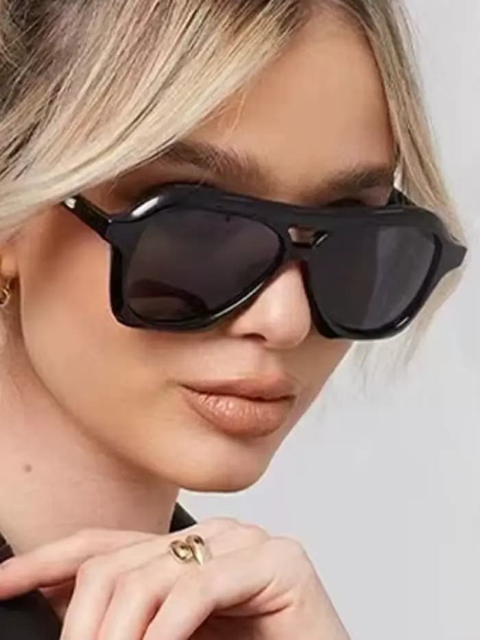 Lunettes de soleil rétro à double pont pour femmes