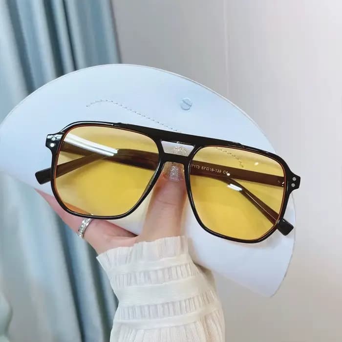 Lunettes de soleil carrées surdimensionnées vintage pour femmes