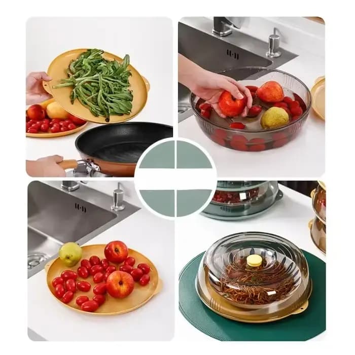 Couvercle d'isolation alimentaire domestique Transparent, empilable, anti-poussière, couverture d'isolation alimentaire pour insectes, Gadgets de cuisine réutilisables