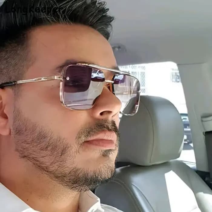 Nouvelles lunettes De Soleil dégradées pour hommes mode métal grand cadre