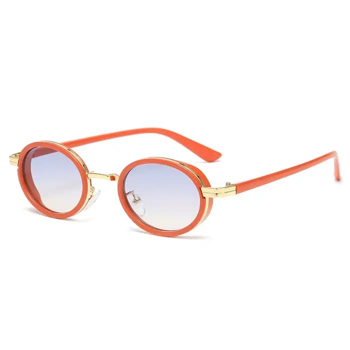 Lunettes de soleil ovales à monture métallique pour hommes et femmes