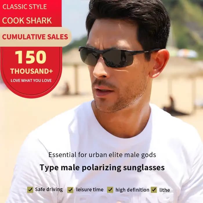 Cook Shark – lunettes de soleil en aluminium et magnésium pour hommes