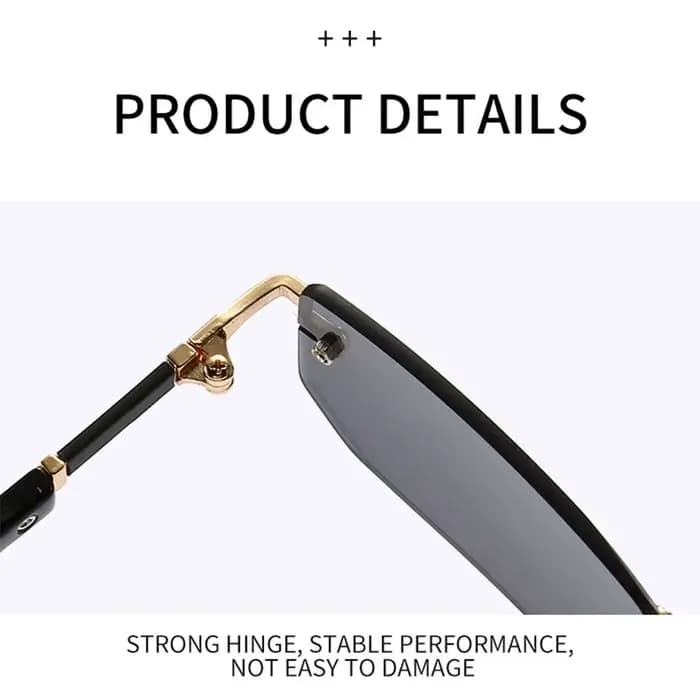 Lunettes de soleil rectangulaires sans monture pour hommes et femmes