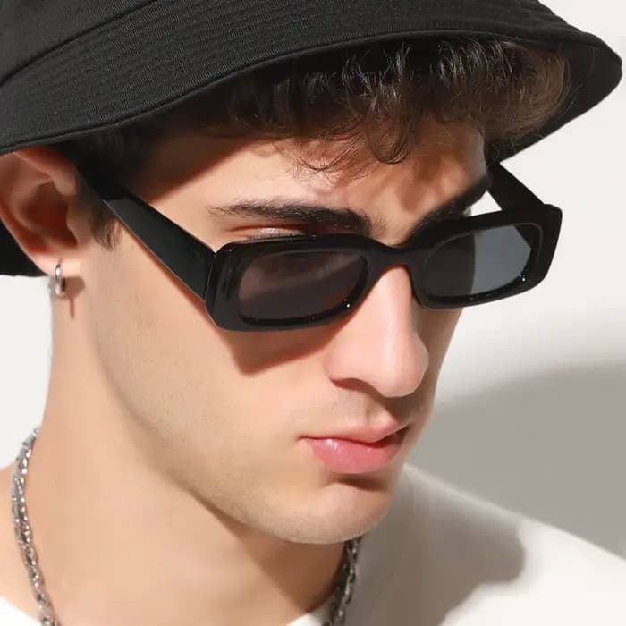 Lunettes de soleil carrées rectangulaires pour hommes