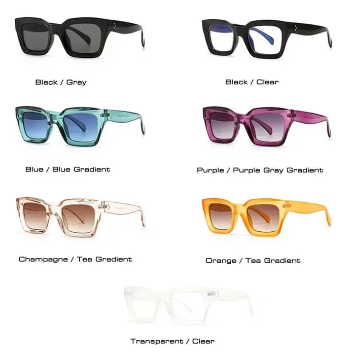 SO & EI mode lunettes de soleil œil de chat femmes marque concepteur rétro carré bleu violet