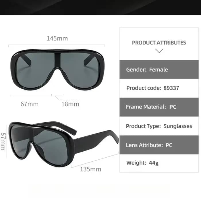 Lunettes de soleil carrées surdimensionnées de luxe style bohème