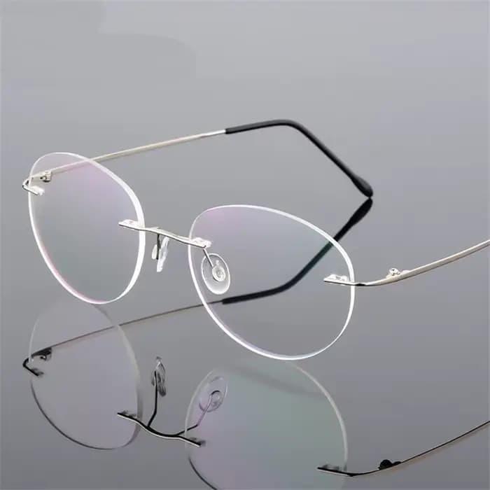 Lunettes de myopie rondes sans cadre pour femmes et hommes