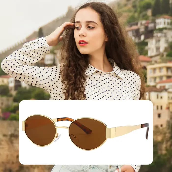Lunettes de soleil rétro de luxe unisexe Vintage
