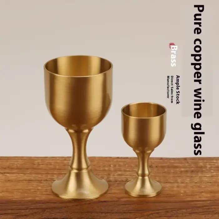 Verre à vin en laiton, gobelet de restaurant, verre à vin rouge et blanc de table, trompette en cuivre, artisanat en cuivre, décoration en cuivre, mini verre à shot