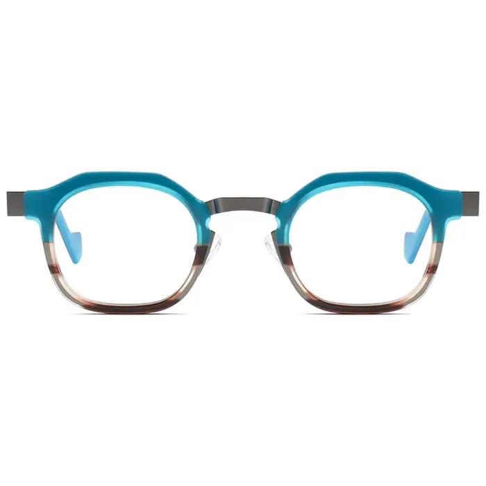 Lunettes d'art à la mode en acétate avec cadre rond en métal
