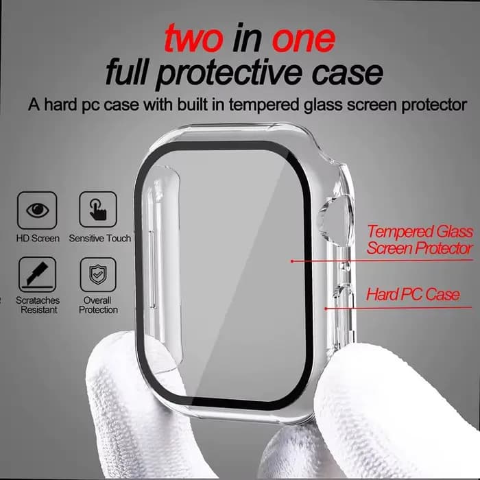 Verre trempé + couvercle pour boîtier de montre Apple Ultra accessoires SE 3 4 5 6 7 8 étui de protection d'écran Iwatch 49mm 45mm 41mm 44mm 40mm