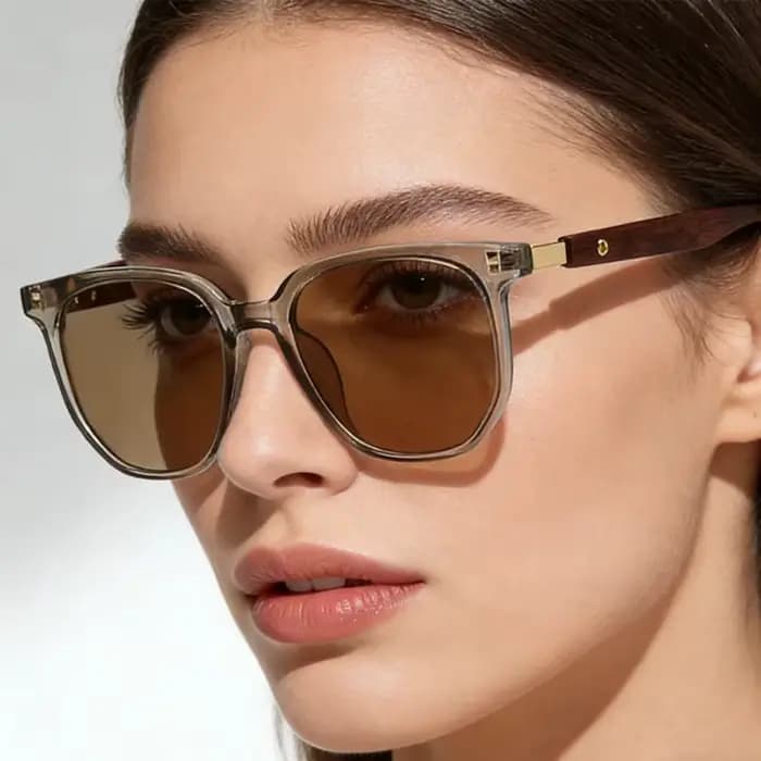 Lunettes de soleil classiques marron