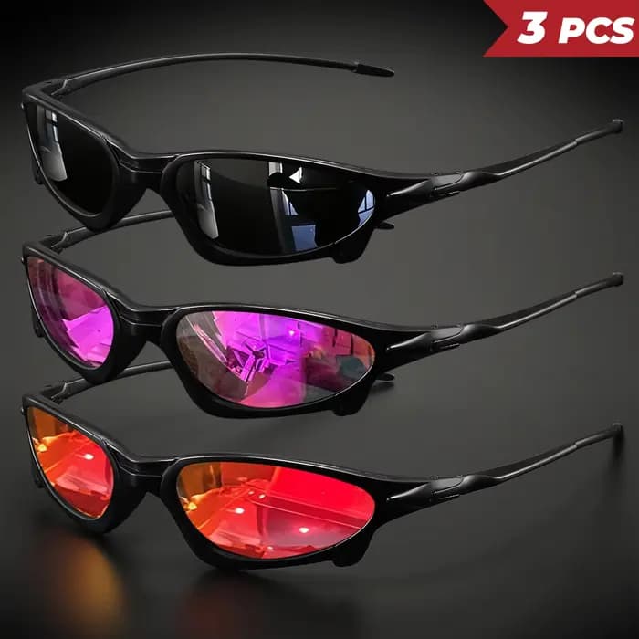 Lunettes de soleil de sport colorées à petite monture futuriste