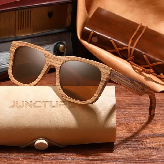 JUNCTURE mode bambou bois Vintage carré lunettes de soleil hommes femmes marque de luxe concepteur