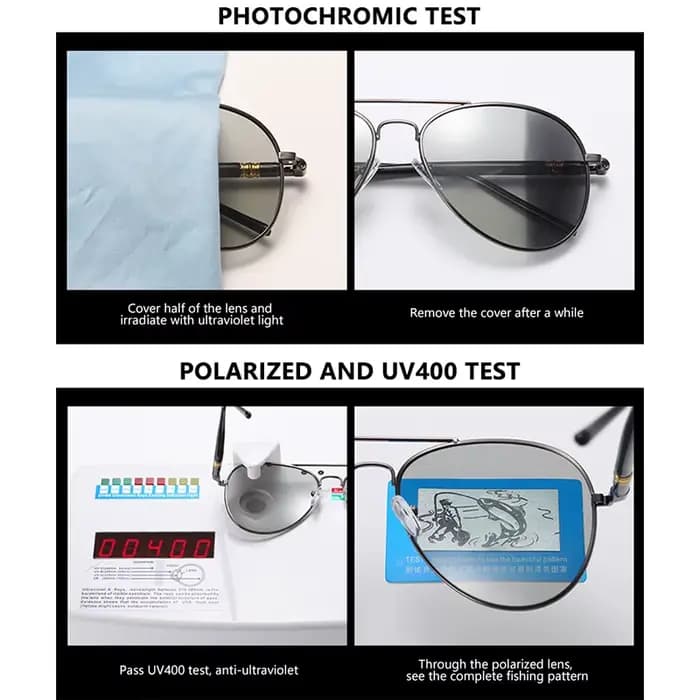 Lunettes de soleil photochromiques polarisées pour hommes et femmes