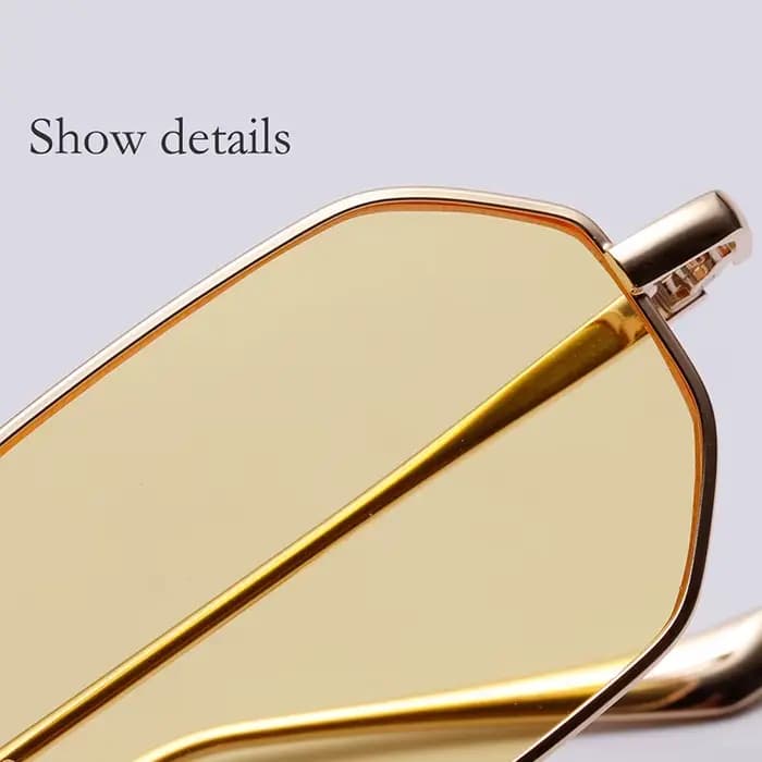 Hipster polygone lunettes de soleil pour femmes Vintage rétro argent miroir métal cadre