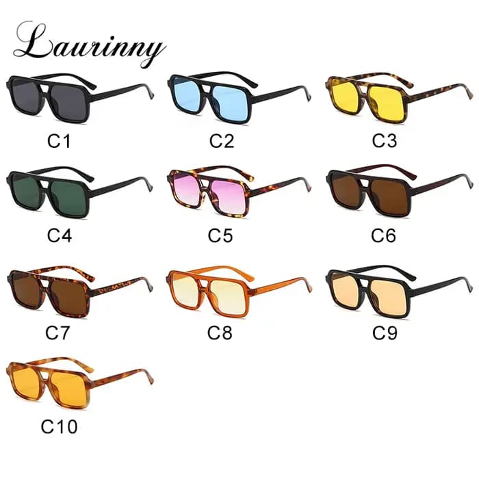 Lunettes de soleil carrées en écaille de tortue pour hommes et femmes