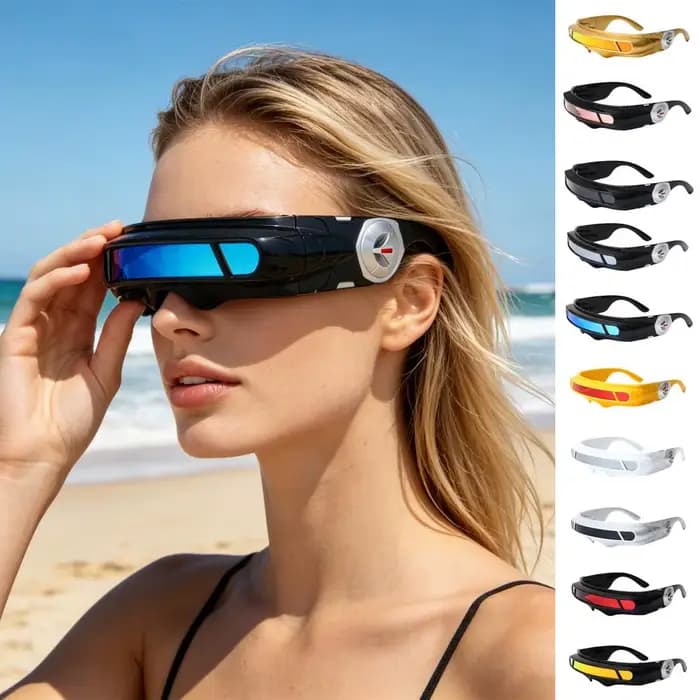 Lunettes de soleil cyberpunk futuristes