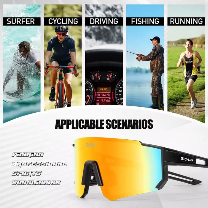 SCVCN vtt vélo vélo Camping Golf UV400 lunettes femmes Baseball mode rue lunettes de soleil pour hommes Sport Y2K cyclisme lunettes