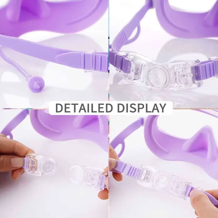 1 paire de lunettes de natation avec protection du nez, masque de natation à large champ de vision, anti-buée et protection UV