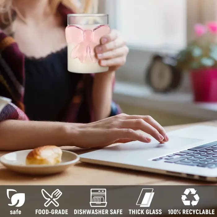 Flûtes à champagne de mariage, lot de 2 verres coquette rose avec nœud et tiges renforcées, verres à champagne mignons de 10 oz avec pieds décoratifs
