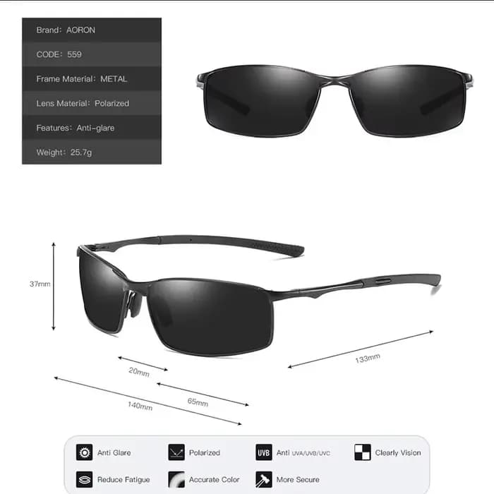 Aoron-Lunettes de soleil polarisées pour hommes et femmes