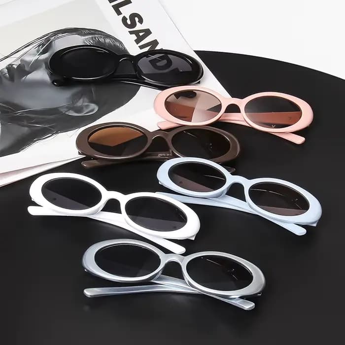 Lunettes de soleil rétro à nœud ovale pour femmes