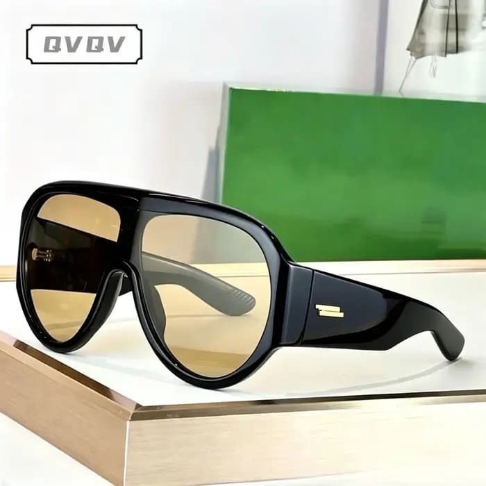 Lunettes de soleil de pilote de marque de luxe pour femme, surdimensionnées, monobloc, vintage, tendance, pour la conduite, Gafas De Sol