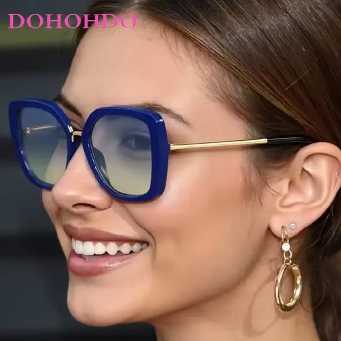 Lunettes de soleil de luxe à grande monture papillon pour femmes et hommes