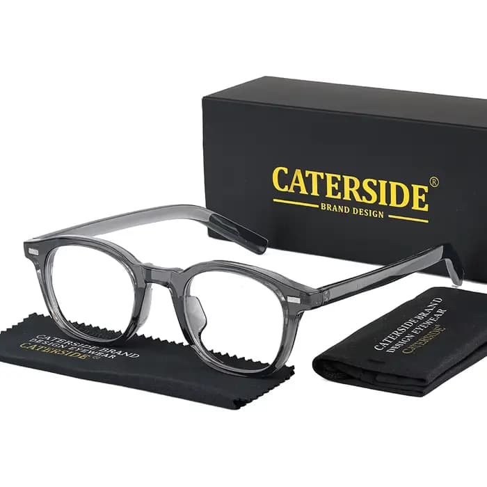 Caterside Vintage carré plaine verre lunettes hommes femmes TR90 cadre haute qualité