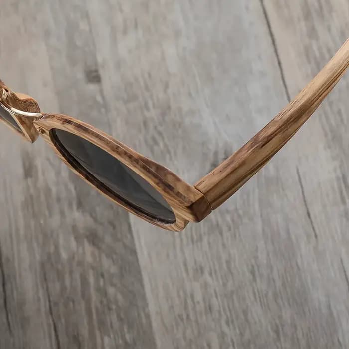 Lunettes de soleil en bois zèbre pour hommes et femmes