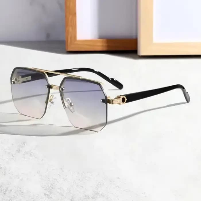 Lunettes de soleil polygone à Double pont pour hommes et femmes