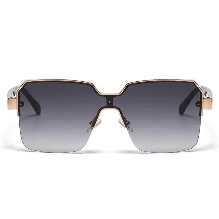 Lunettes de soleil carrées sans cadre pour hommes et femmes