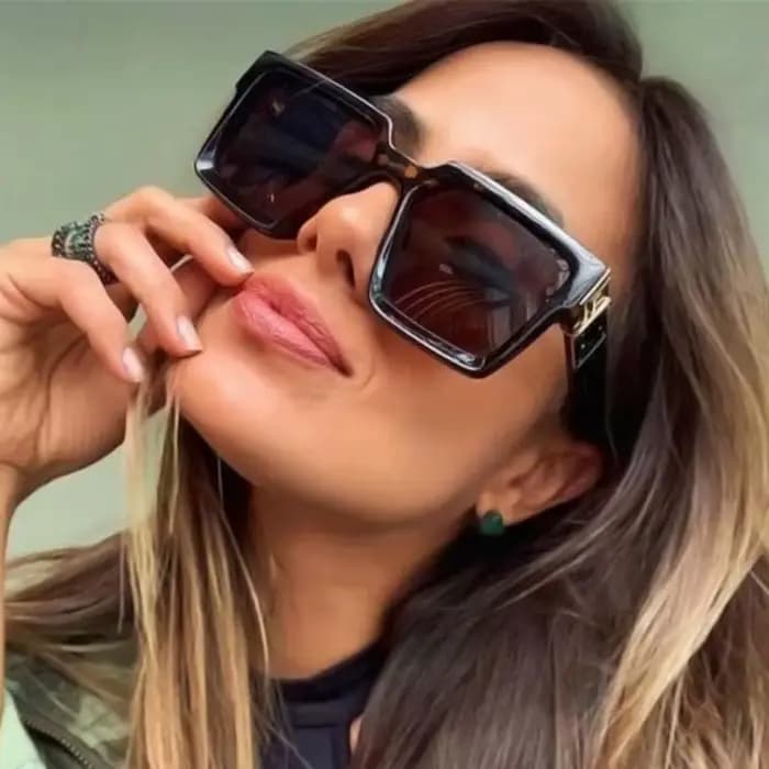 Millionaire marque de luxe concepteur carré en plastique lunettes de soleil femmes Steampunk surdimensionné