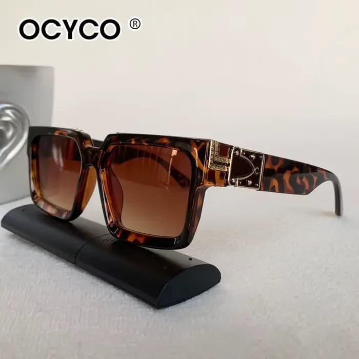 Lunettes de soleil carrées surdimensionnées multicolores pour hommes et femmes