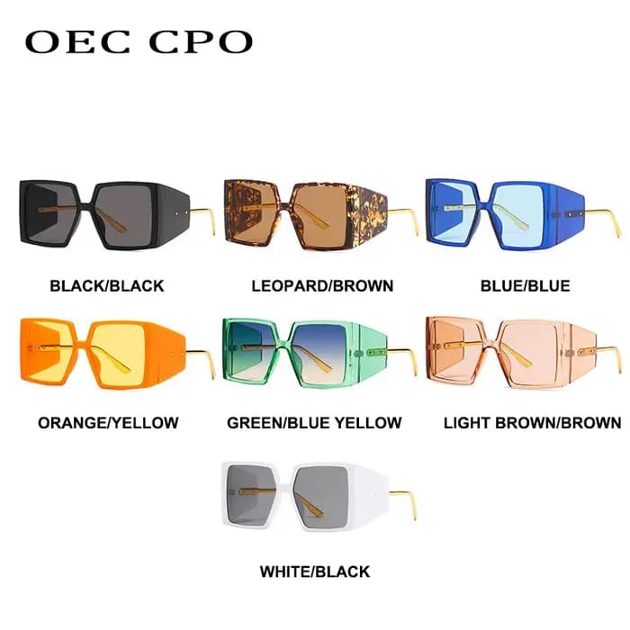 OEC CPO – lunettes De Soleil Vintage Punk carrées pour femmes