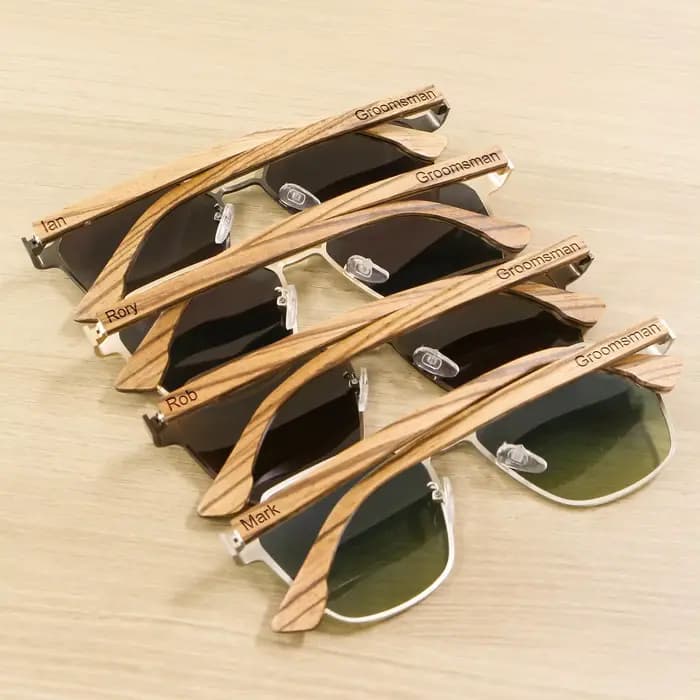 Lunettes de soleil personnalisées en bois gravées