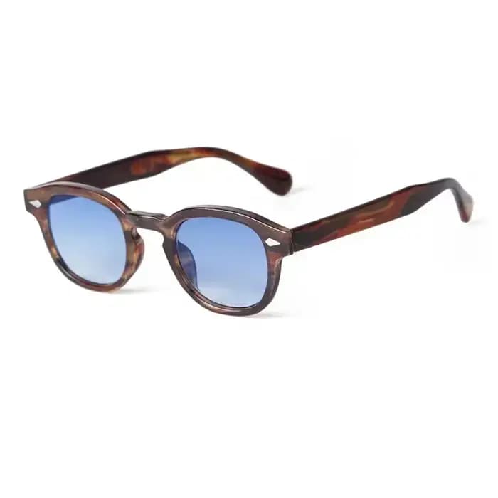 Lunettes de soleil rondes rétro effet écaille pour femme