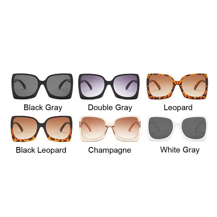 Vintage grandes lunettes De soleil carrées femme noir dégradé surdimensionné